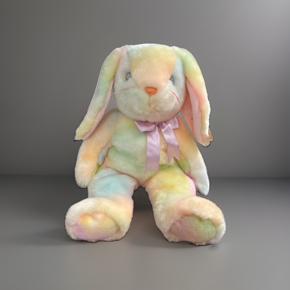 Ty Large Plush Beanie Buddy HIPPIE the Ty-Dyed Bunny Rabbit 14" MWMT Stuffed Toy